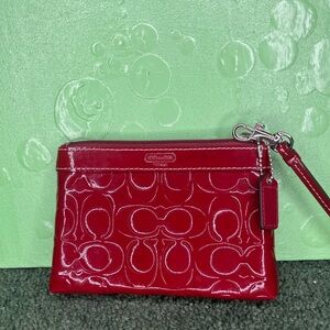 Coach Patent Leather Red Wristlet